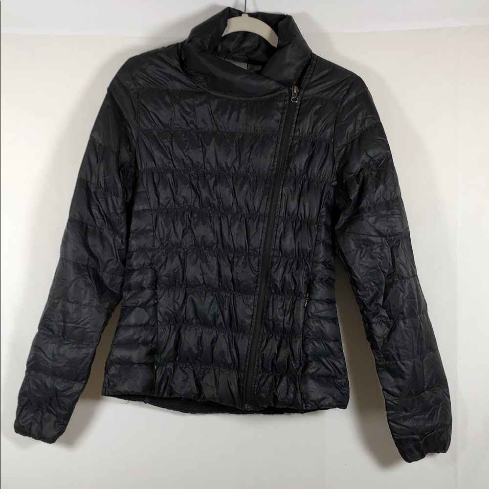 Athleta Downalicious Deluxe Puffer Jacket‎ Wmns Small Goose Down Quilted Black